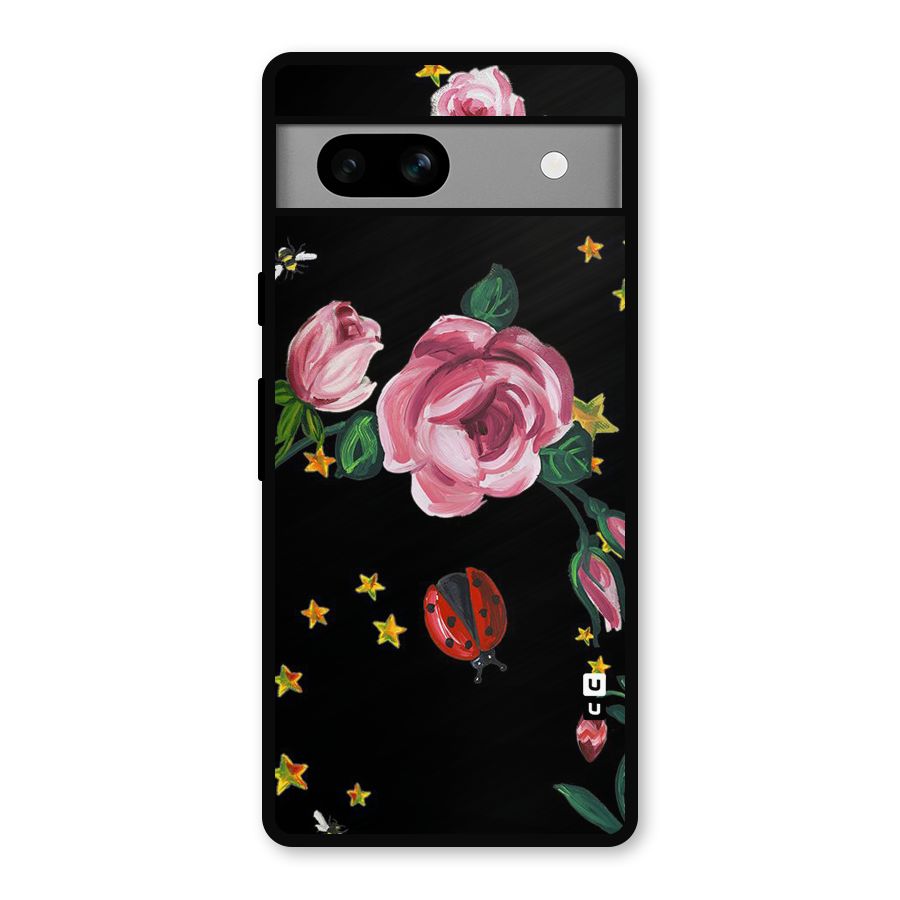 Ladybird And Floral Metal Back Case for Google Pixel 7a