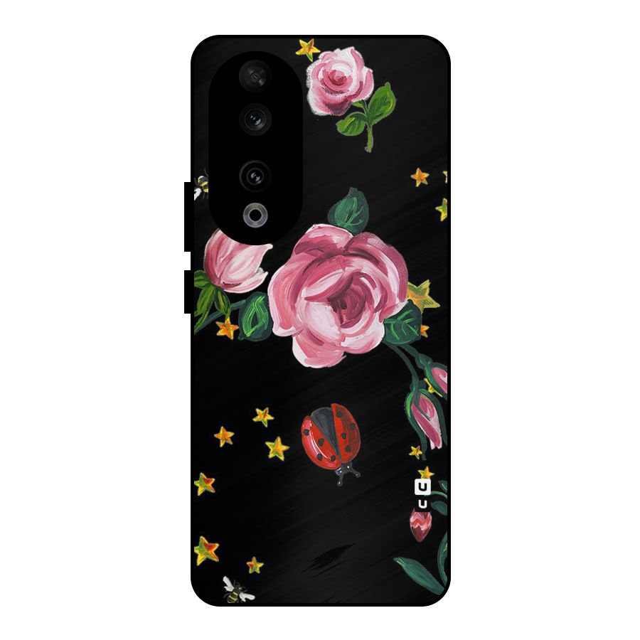 Ladybird And Floral Metal Back Case for Honor 90