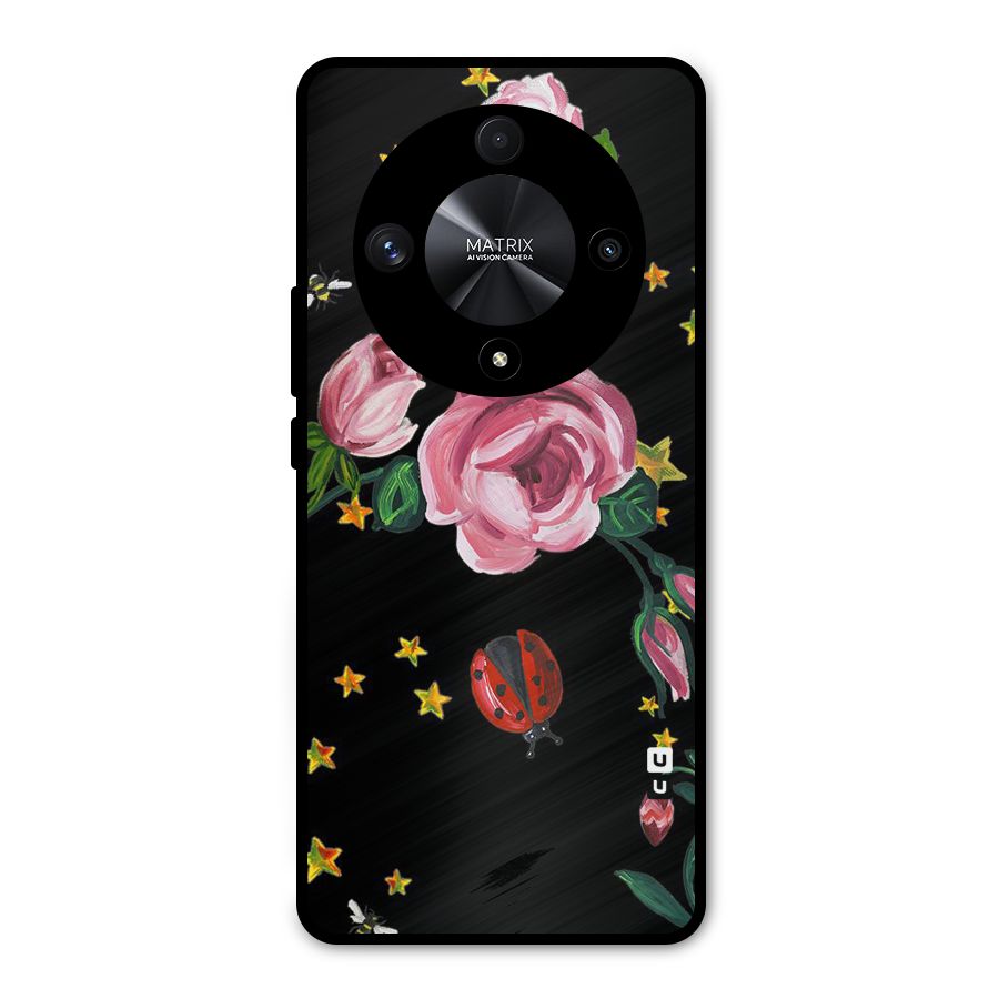 Ladybird And Floral Metal Back Case for Honor X9b