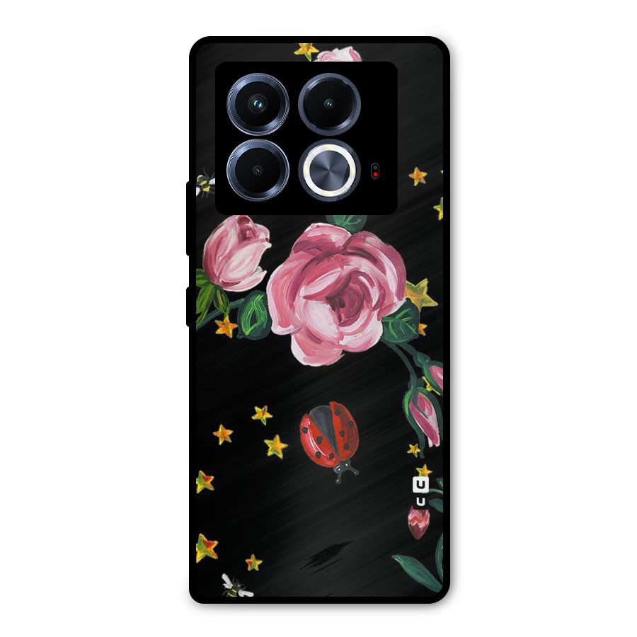 Ladybird And Floral Metal Back Case for Infinix Note 40 5G