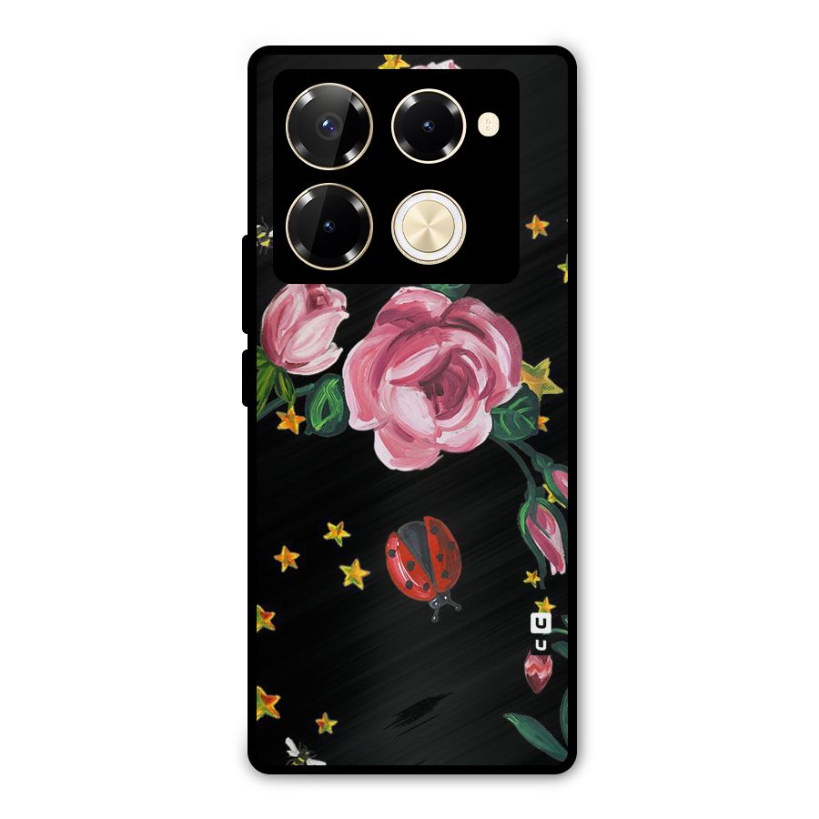 Ladybird And Floral Metal Back Case for Infinix Note 40 Pro