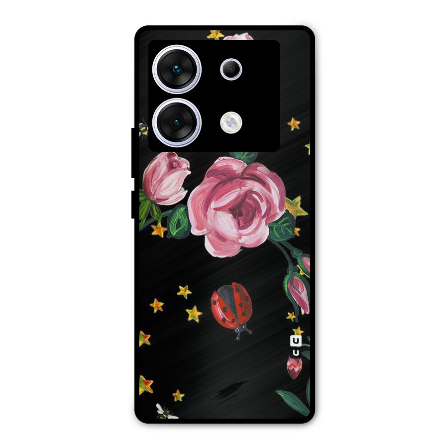 Ladybird And Floral Metal Back Case for Infinix Zero 30 5G