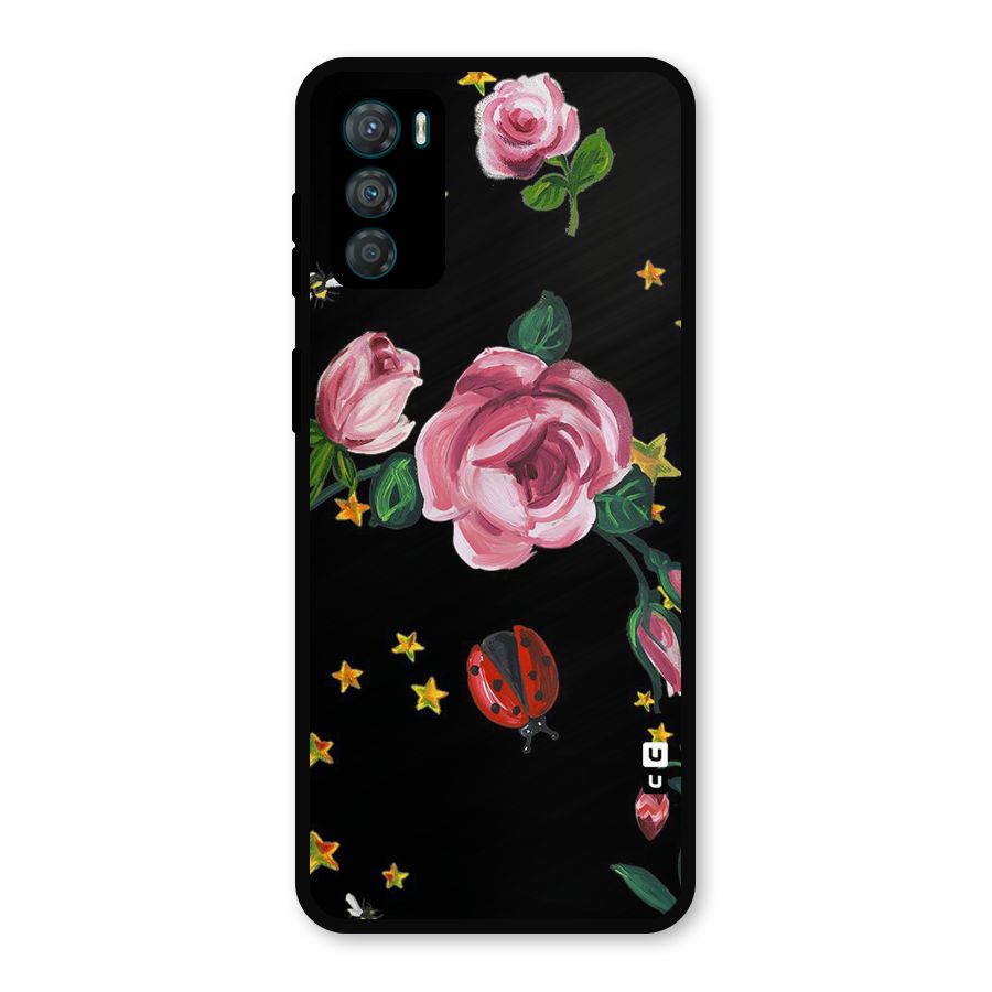 Ladybird And Floral Metal Back Case for Moto G42