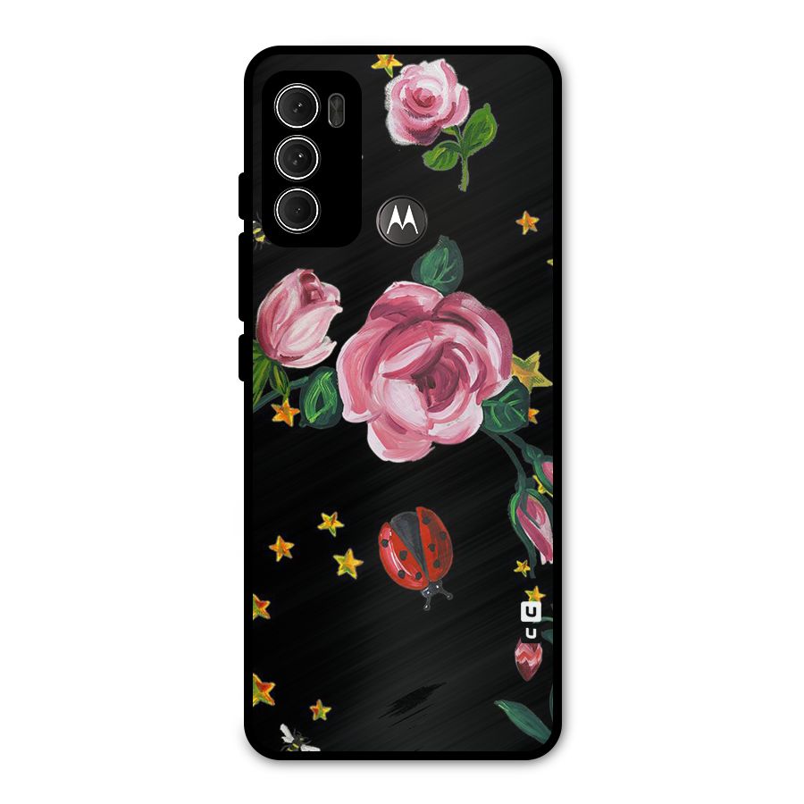Ladybird And Floral Metal Back Case for Moto G60