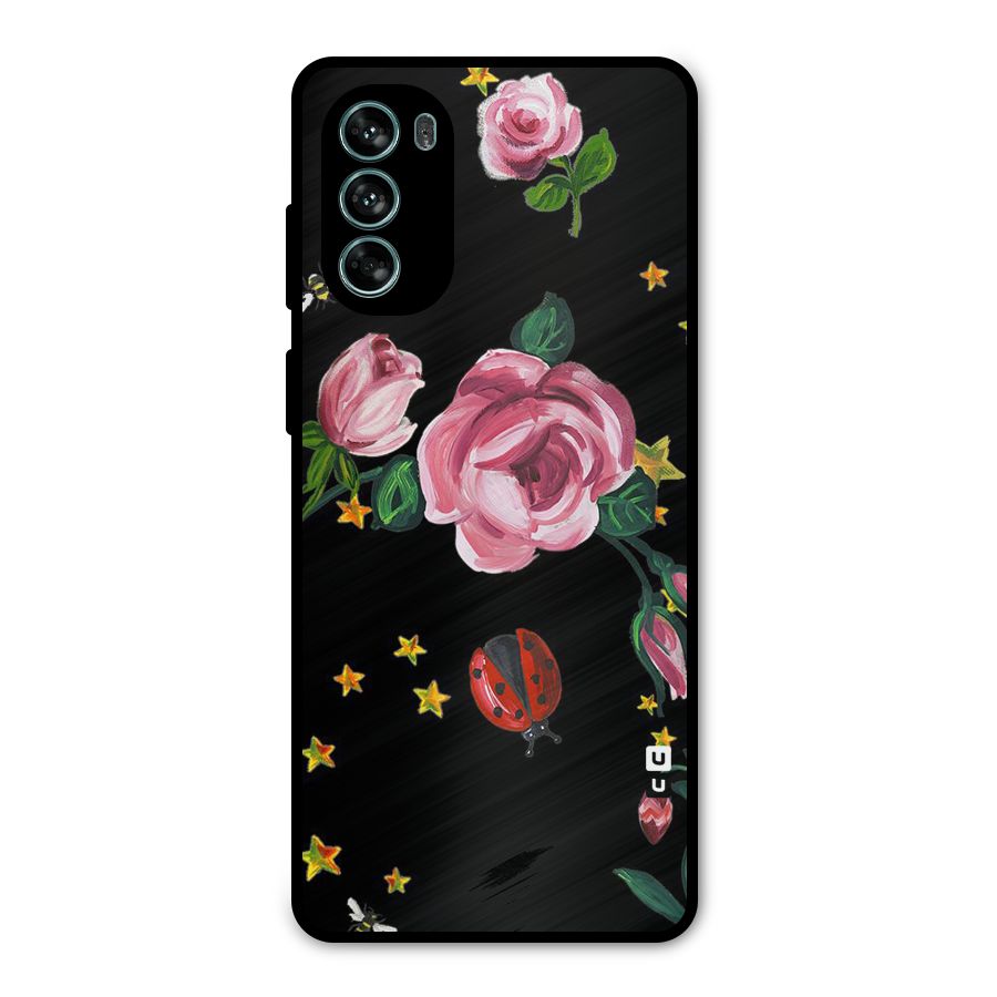 Ladybird And Floral Metal Back Case for Moto G62