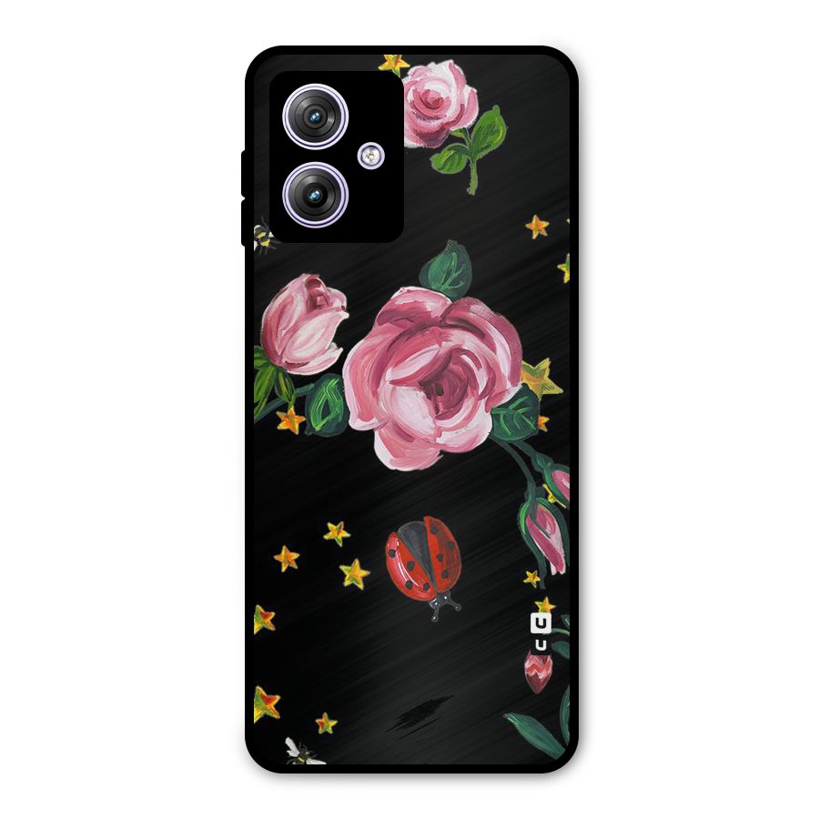 Ladybird And Floral Metal Back Case for Moto G64