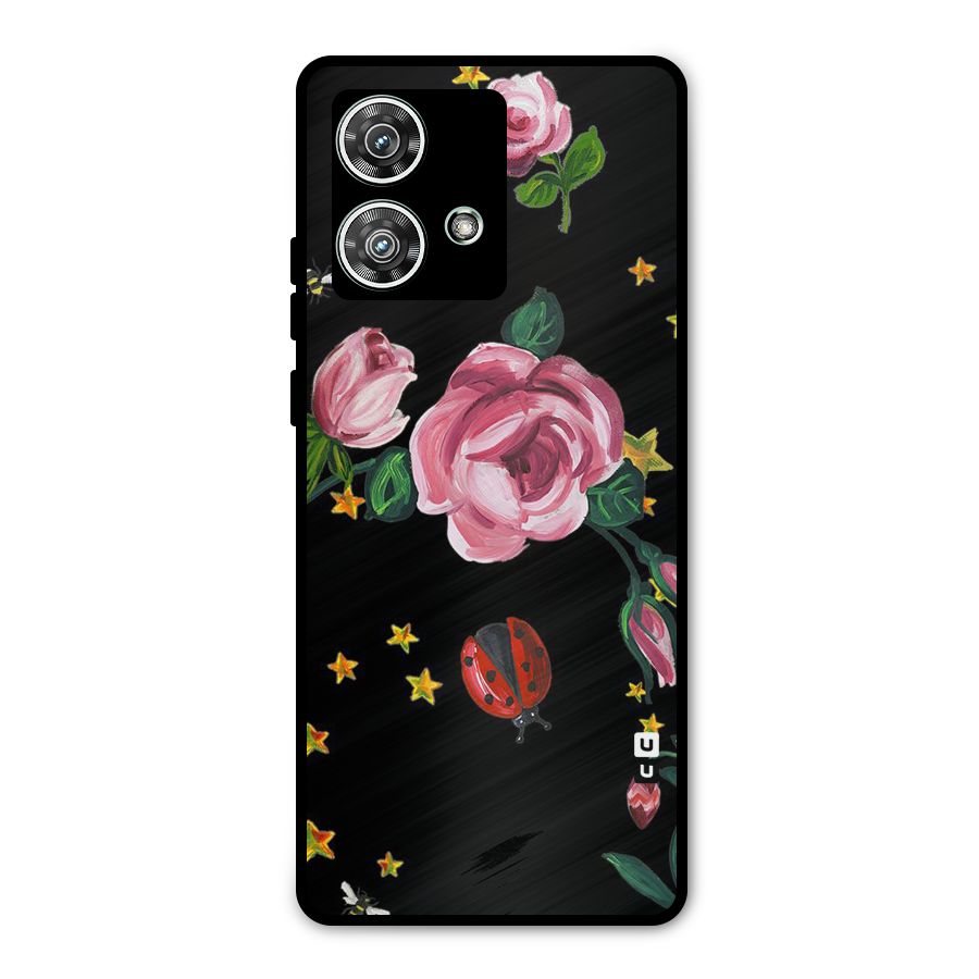 Ladybird And Floral Metal Back Case for Motorola Edge 40 Neo