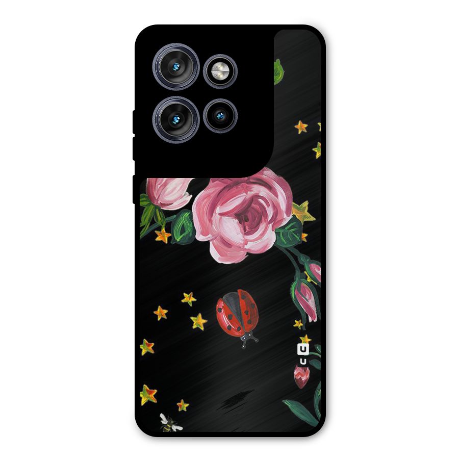 Ladybird And Floral Metal Back Case for Motorola Edge 50 Neo