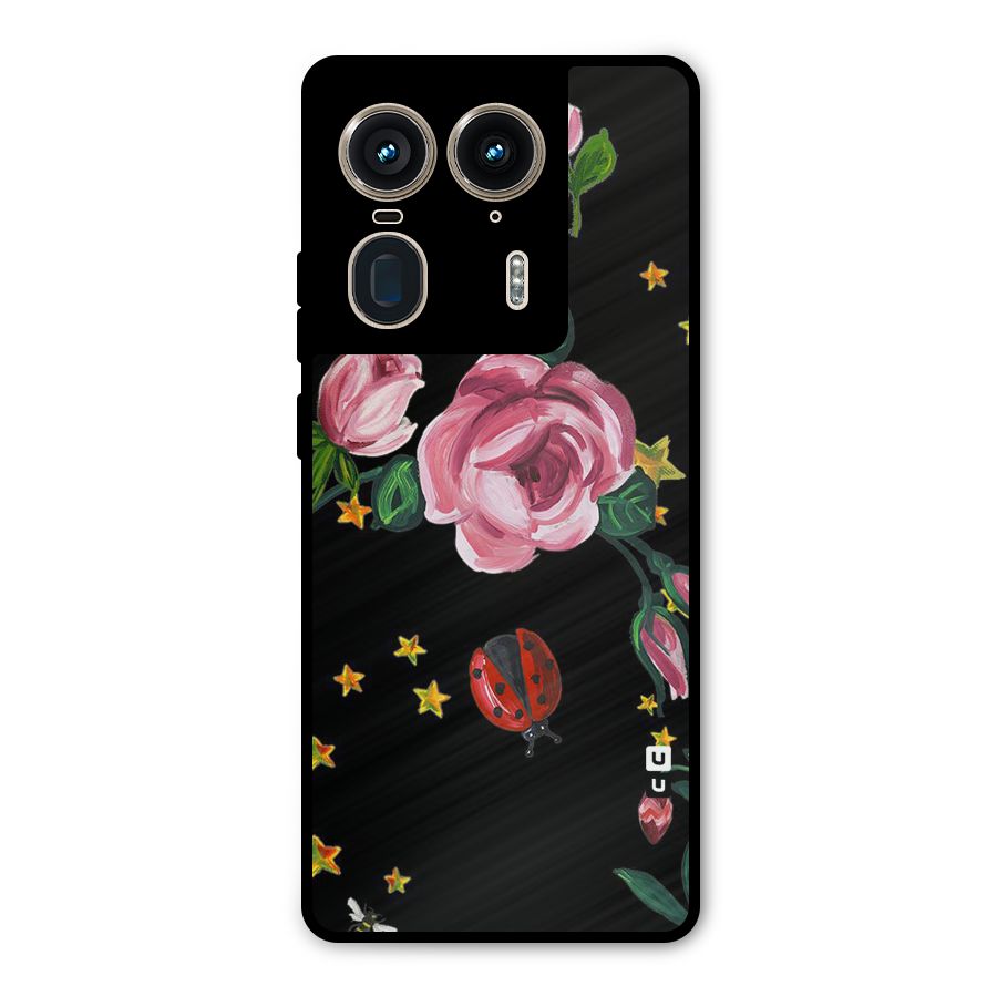 Ladybird And Floral Metal Back Case for Motorola Edge 50 Ultra
