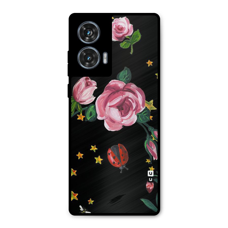 Ladybird And Floral Metal Back Case for Motorola G96
