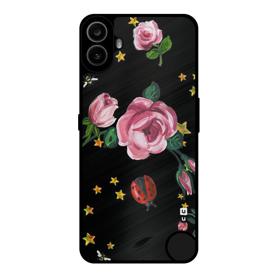 Ladybird And Floral Metal Back Case for Nothing CMF Phone 1