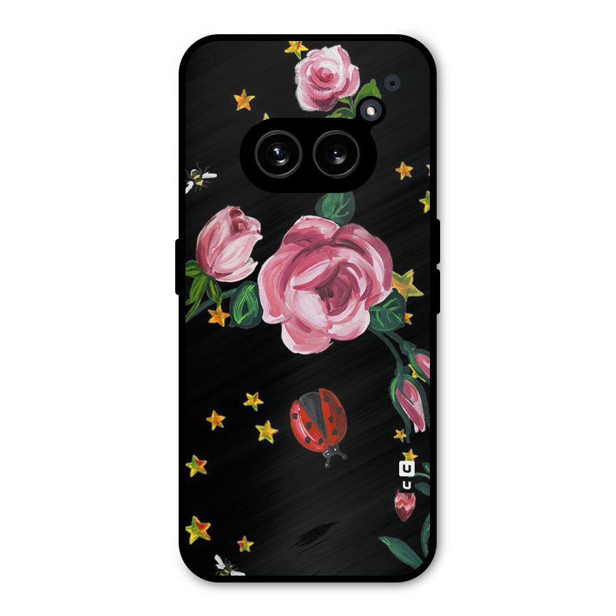 Ladybird And Floral Metal Back Case for Nothing Phone 2a Plus