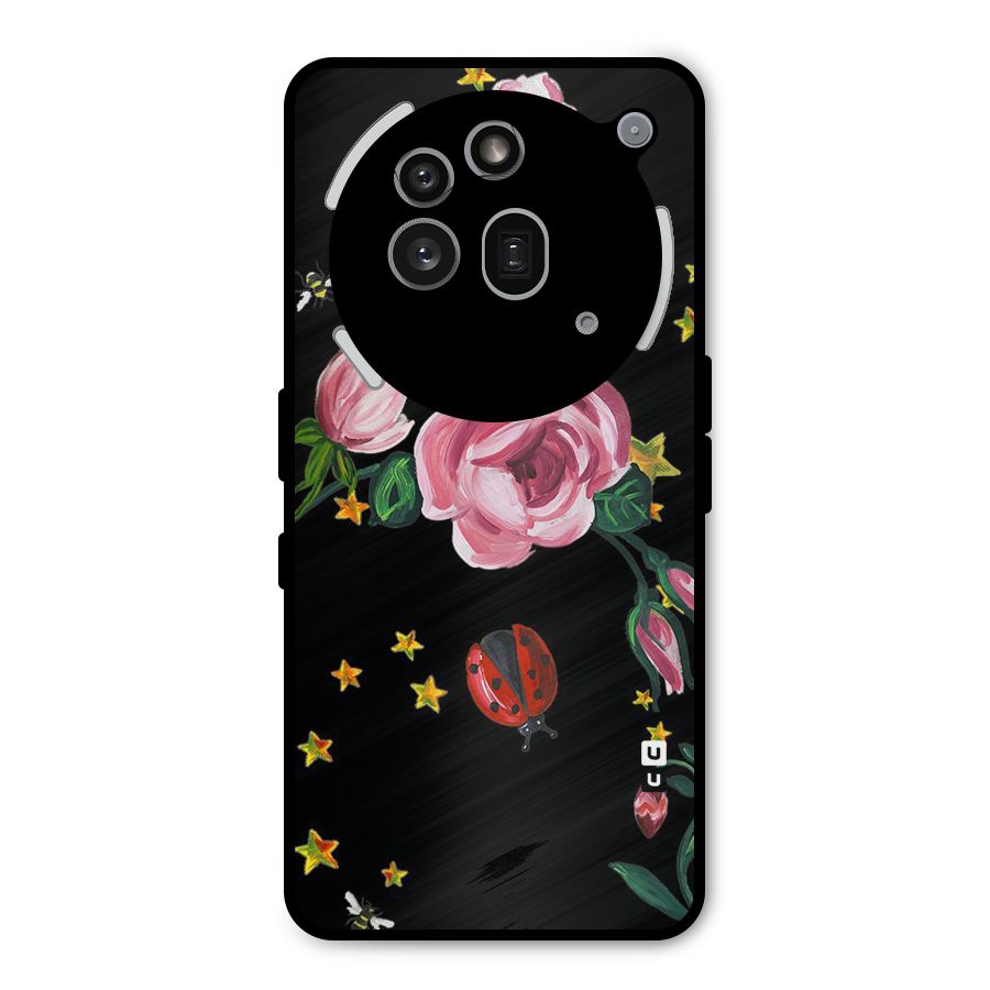 Ladybird And Floral Metal Back Case for Nothing Phone 3a Pro