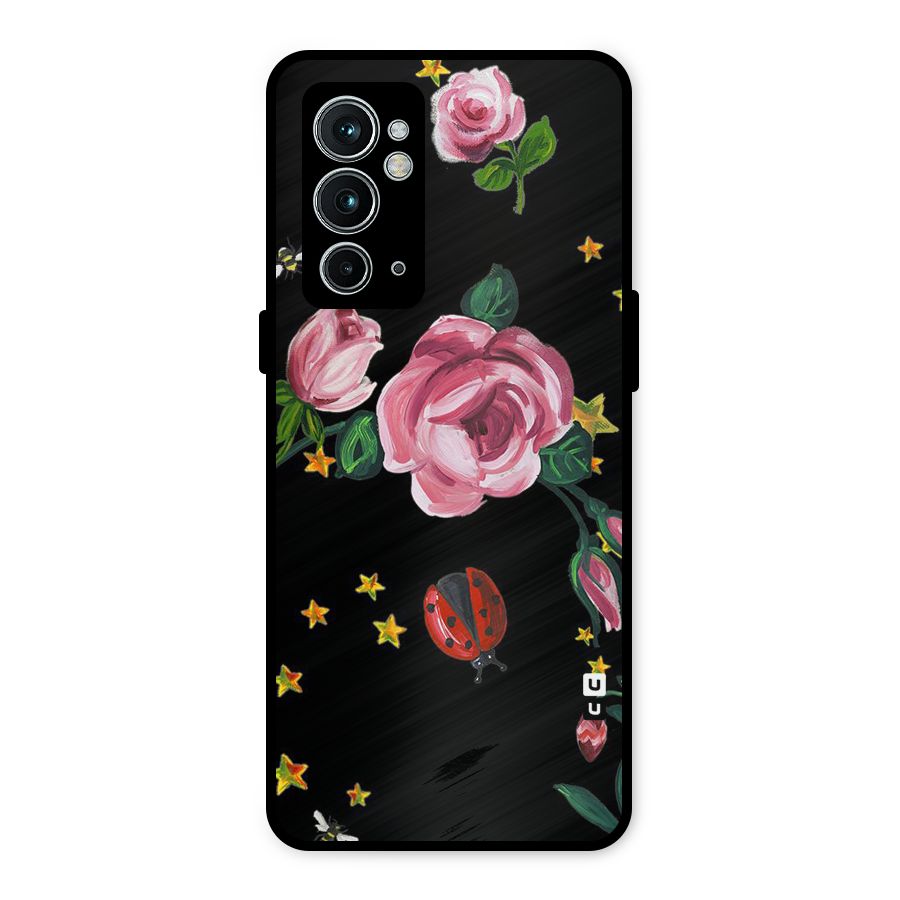 Ladybird And Floral Metal Back Case for OnePlus 9RT 5G