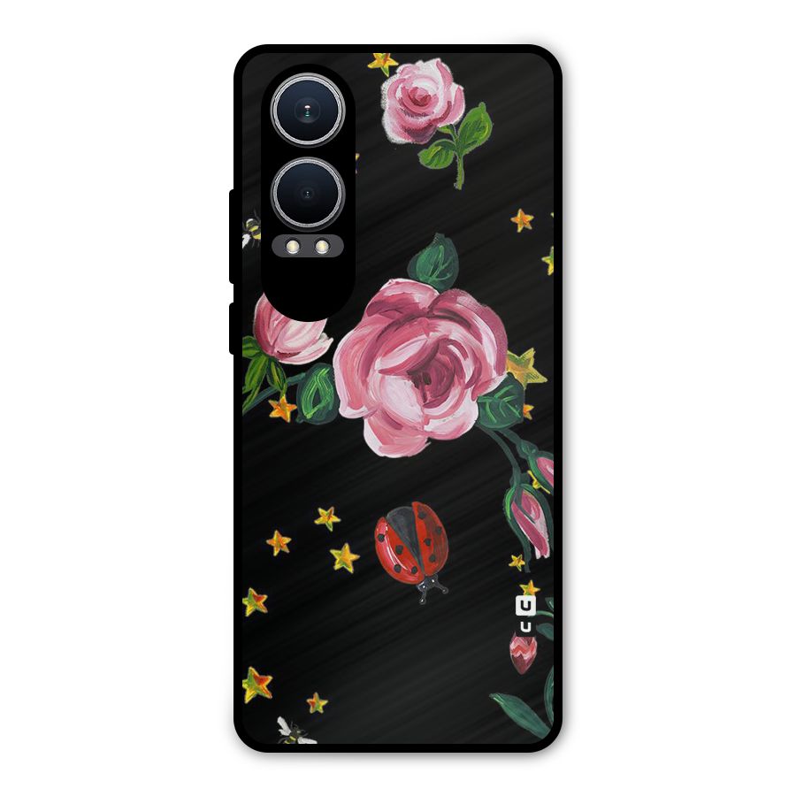 Ladybird And Floral Metal Back Case for OnePlus Nord CE4 Lite