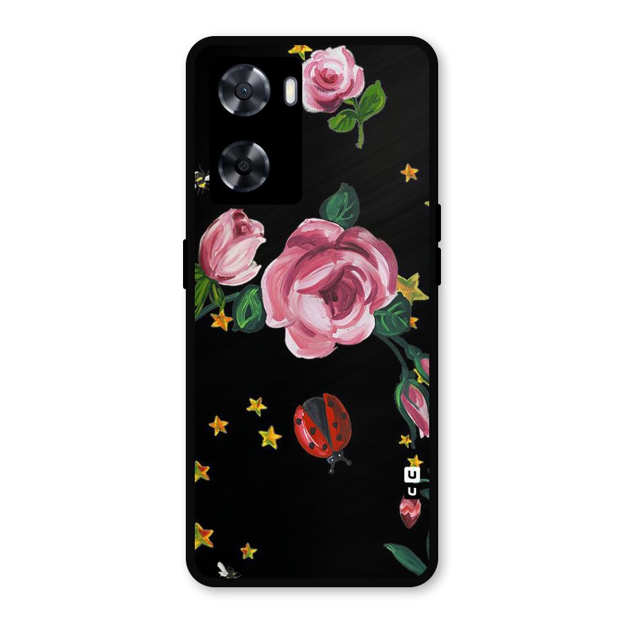 Ladybird And Floral Metal Back Case for Oppo A57 2022