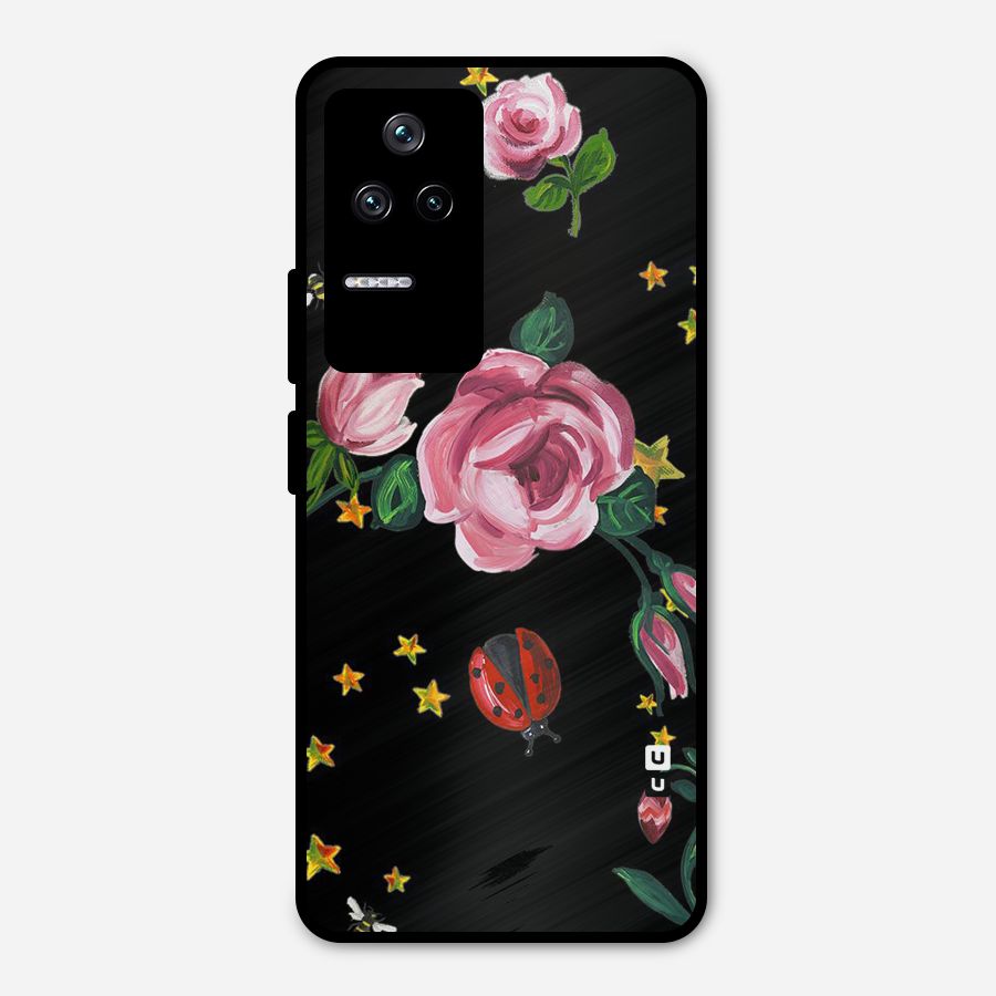 Ladybird And Floral Metal Back Case for Poco F4 5G