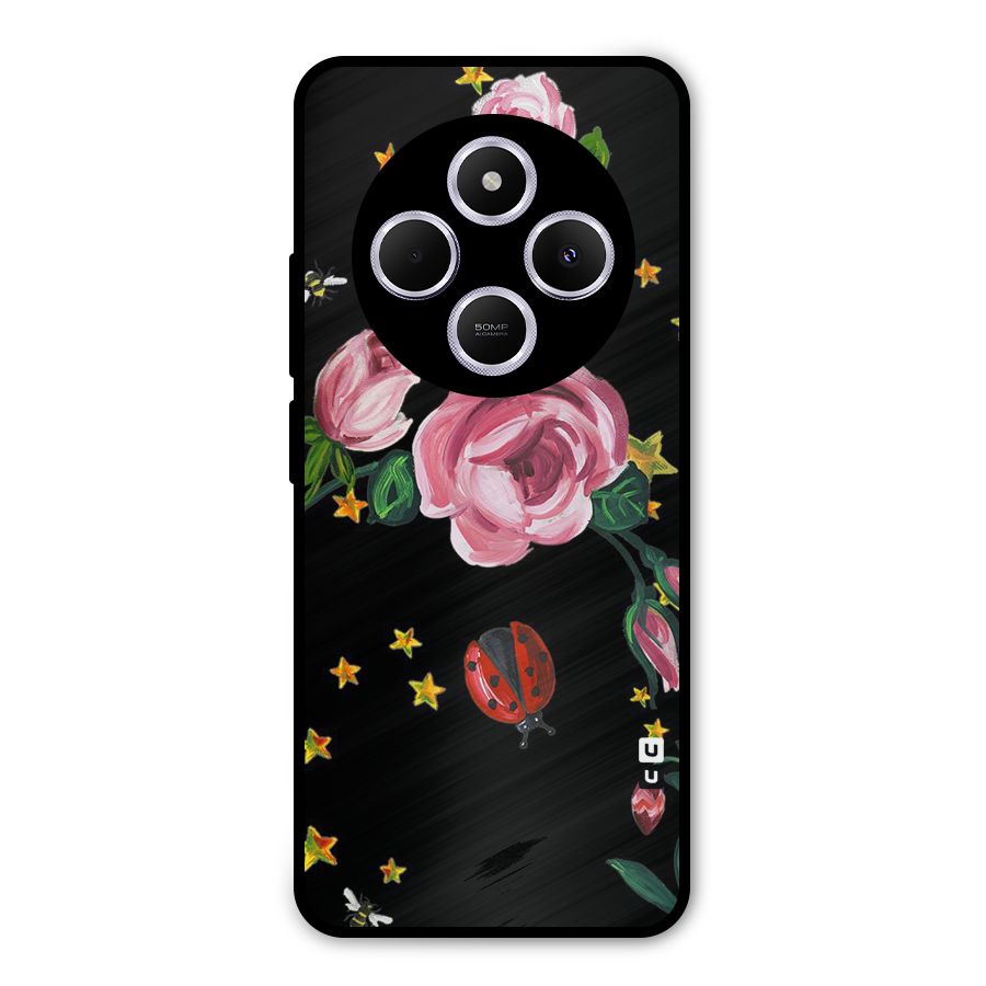 Ladybird And Floral Metal Back Case for Poco M7
