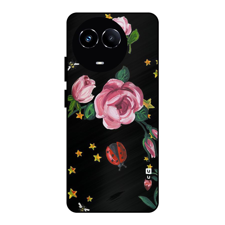 Ladybird And Floral Metal Back Case for Realme 11X
