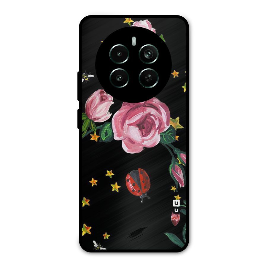 Ladybird And Floral Metal Back Case for Realme 12 Pro Plus
