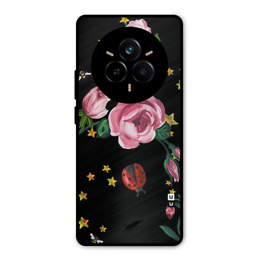 Ladybird And Floral Metal Back Case for Realme 14 Pro