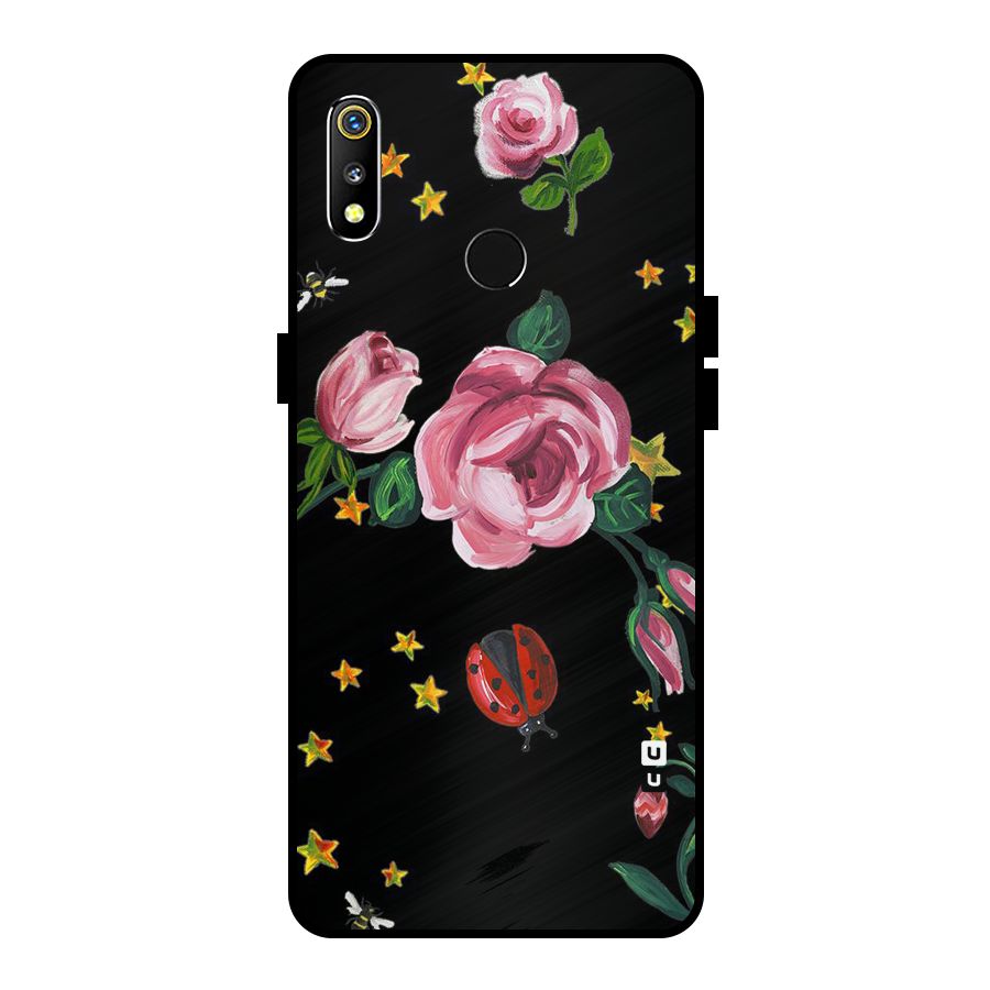 Ladybird And Floral Metal Back Case for Realme 3