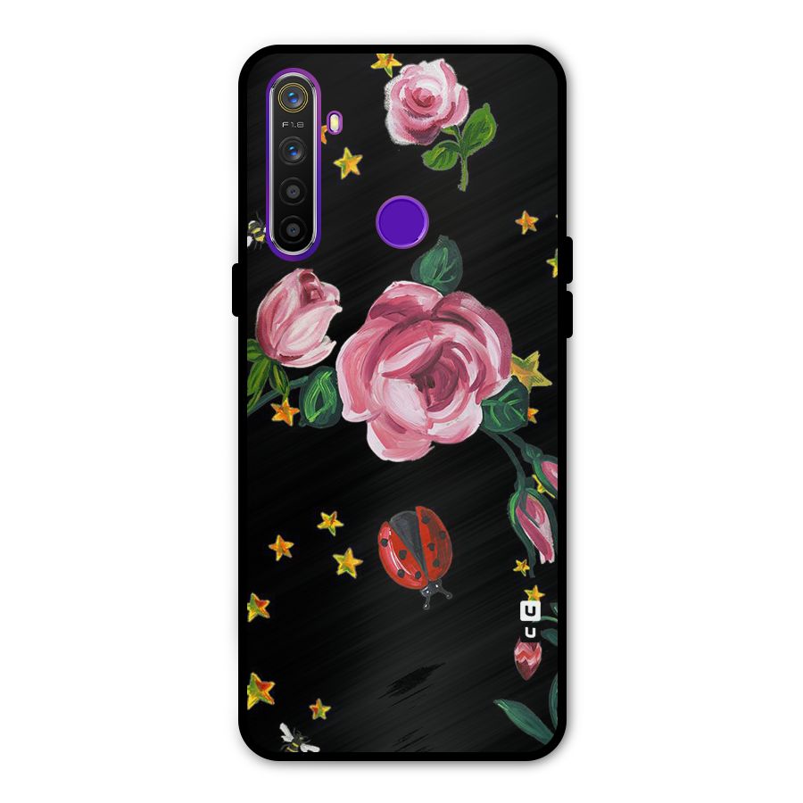 Ladybird And Floral Metal Back Case for Realme 5