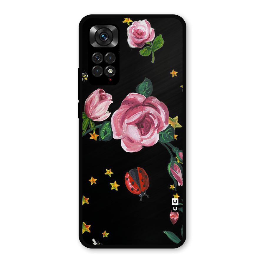 Ladybird And Floral Metal Back Case for Redmi Note 11