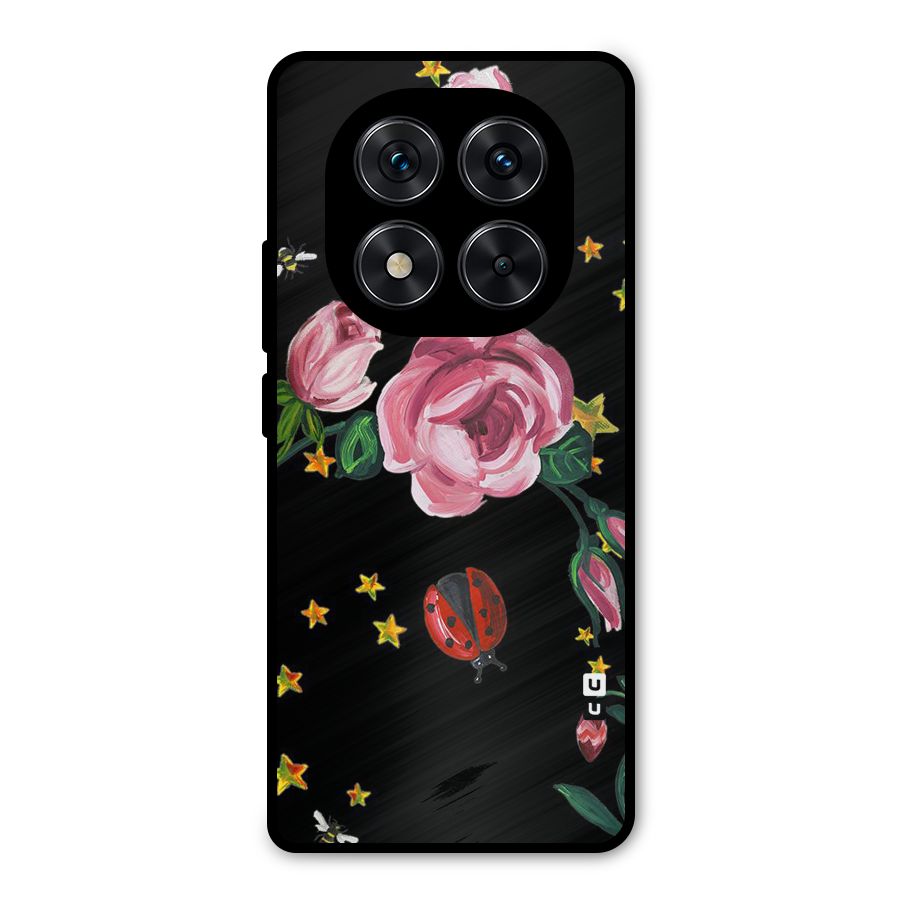 Ladybird And Floral Metal Back Case for Redmi Note 14 Pro 5G
