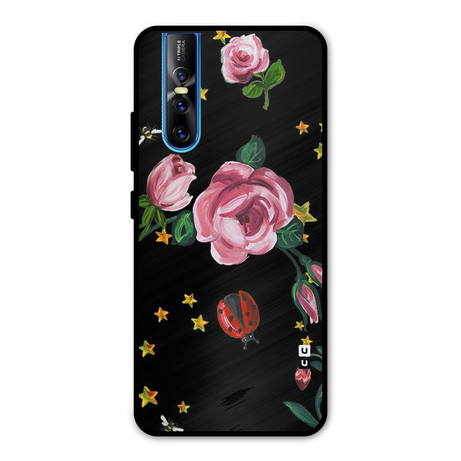 Ladybird And Floral Metal Back Case for Vivo V15 Pro