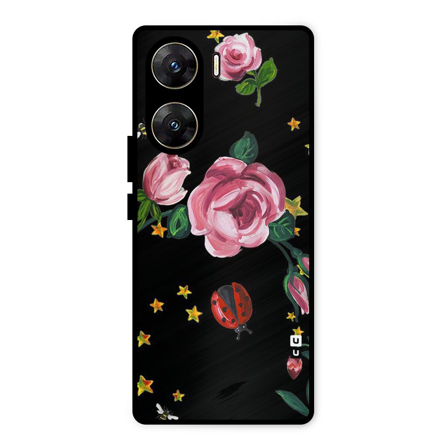 Ladybird And Floral Metal Back Case for Vivo V29e