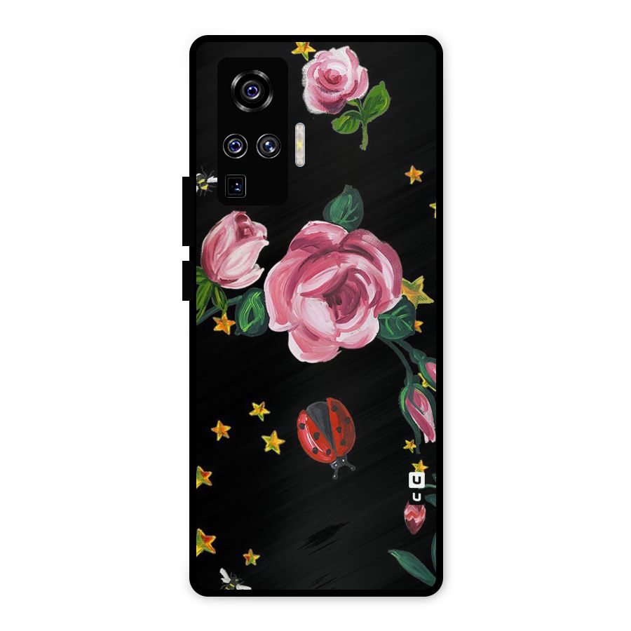 Ladybird And Floral Metal Back Case for Vivo X50 Pro