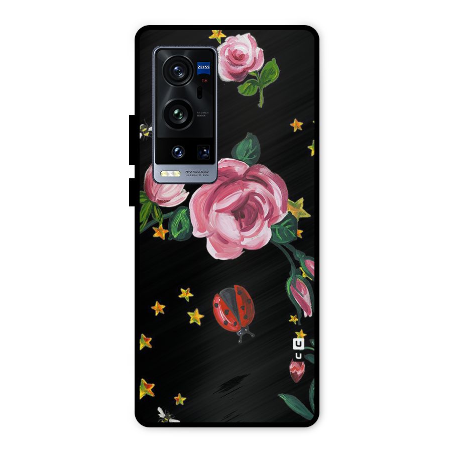 Ladybird And Floral Metal Back Case for Vivo X60 Pro Plus