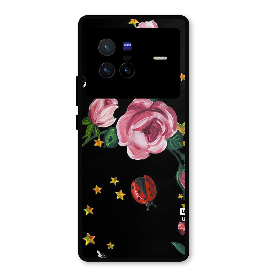 Ladybird And Floral Metal Back Case for Vivo X80