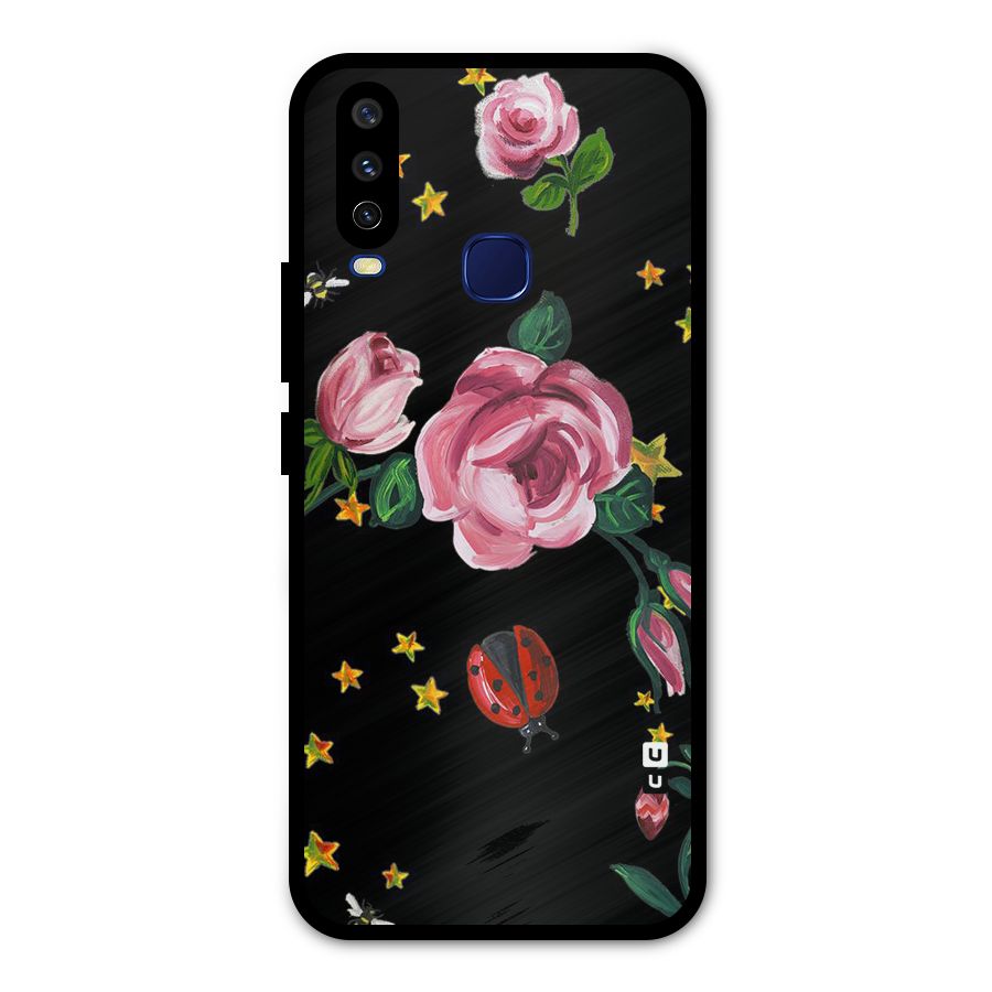 Ladybird And Floral Metal Back Case for Vivo Y15