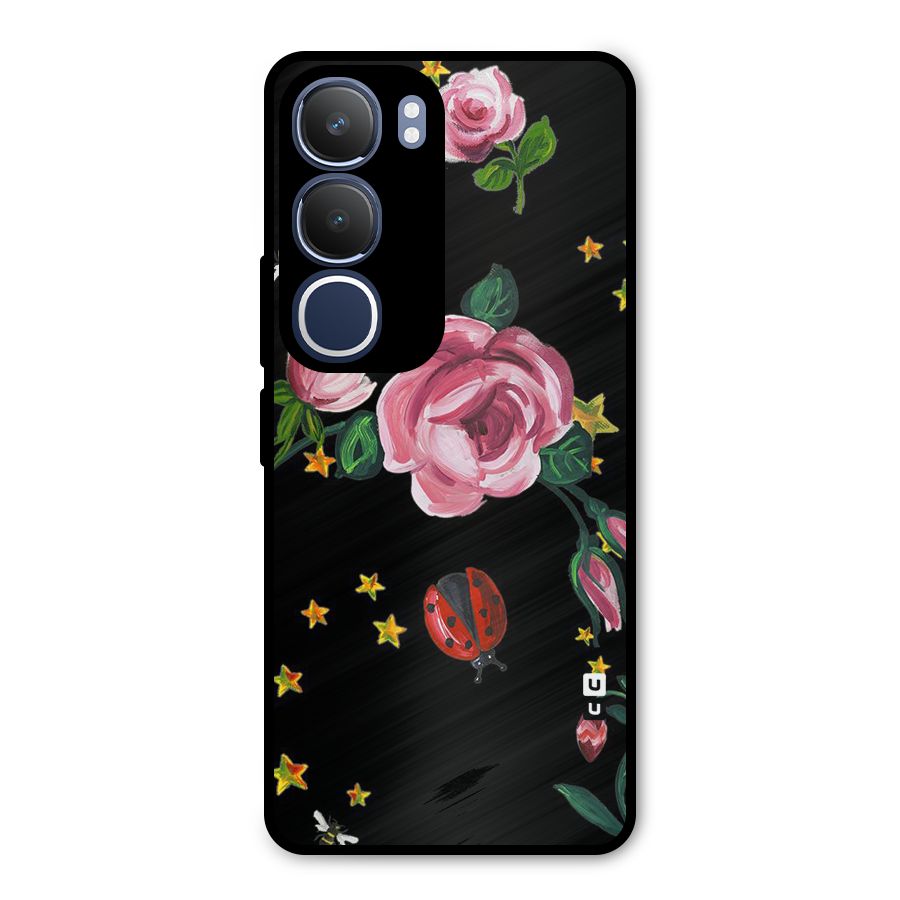 Ladybird And Floral Metal Back Case for Vivo Y29