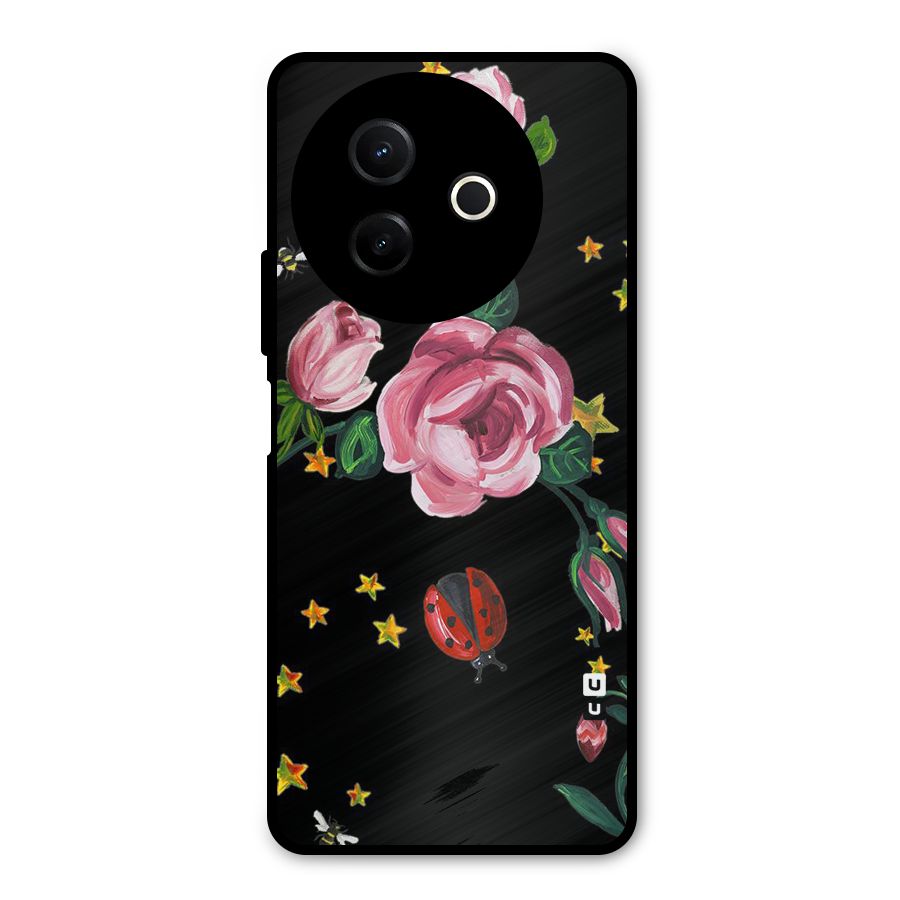 Ladybird And Floral Metal Back Case for Vivo Y39