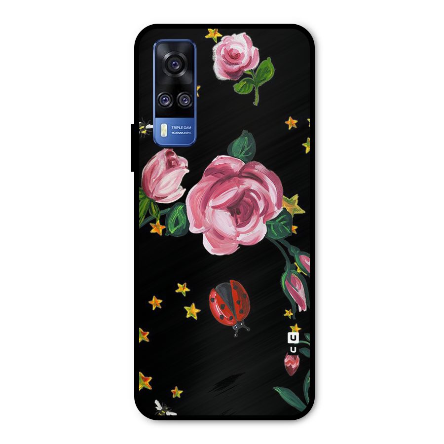 Ladybird And Floral Metal Back Case for Vivo Y51A