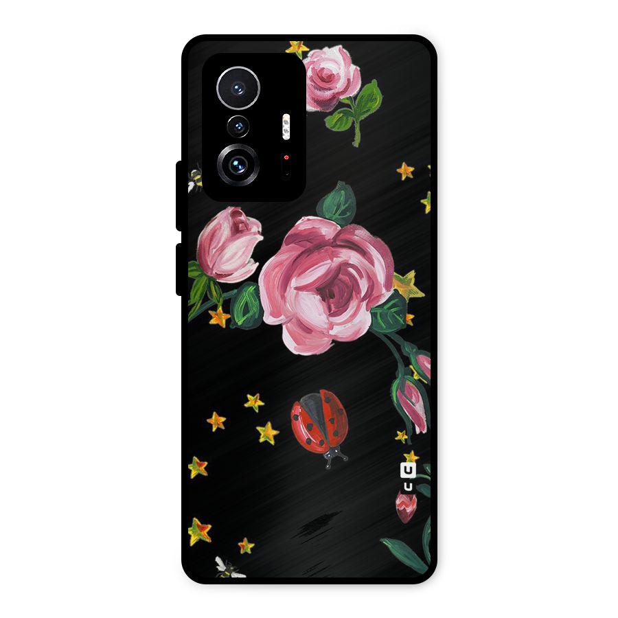 Ladybird And Floral Metal Back Case for Xiaomi 11T Pro