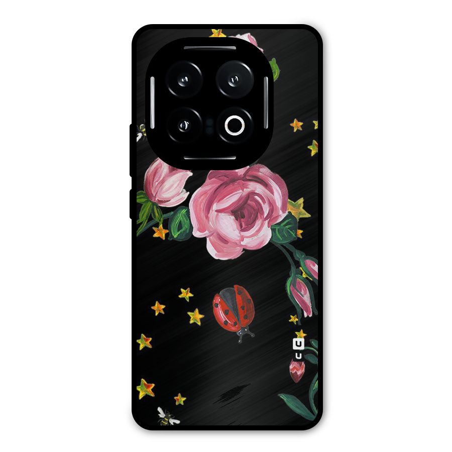 Ladybird And Floral Metal Back Case for iQOO 13