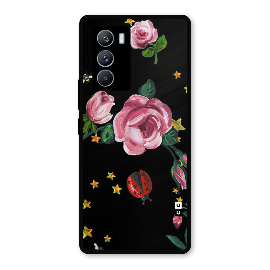 Ladybird And Floral Metal Back Case for iQOO 9 SE