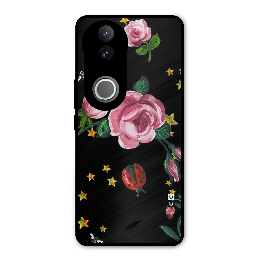 Ladybird And Floral Metal Back Case for iQOO Z10R