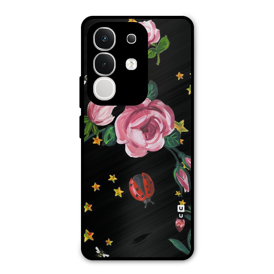 Ladybird And Floral Metal Back Case for iQOO Z10x