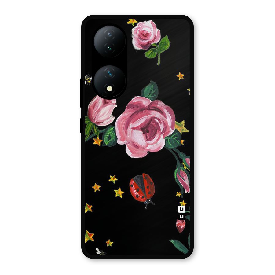 Ladybird And Floral Metal Back Case for iQOO Z7