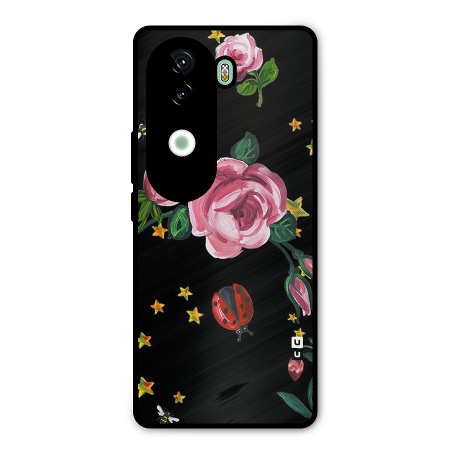 Ladybird And Floral Metal Back Case for iQOO Z9s