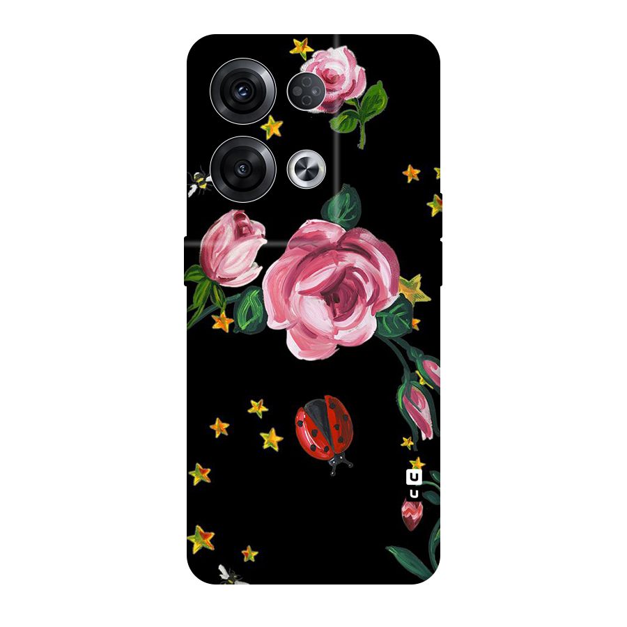 Ladybird And Floral Original Polycarbonate Back Case for Oppo Reno8 Pro 5G