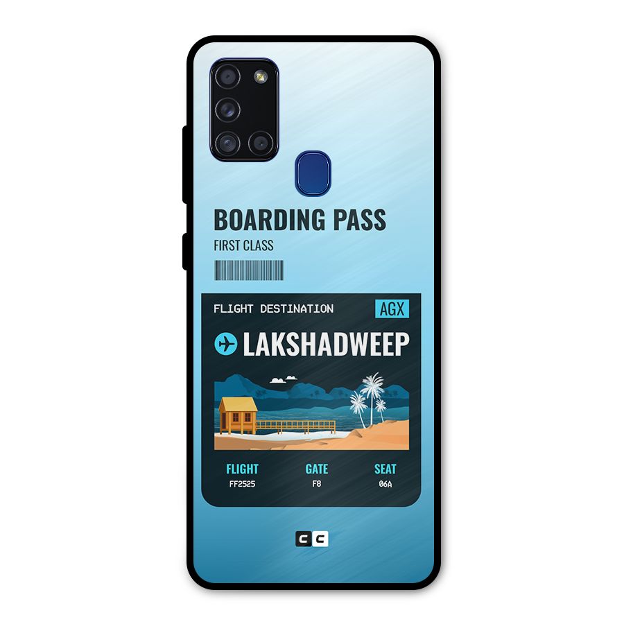 Lakshadweep Boarding Pass Metal Back Case for Galaxy A21s