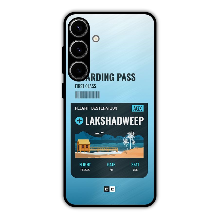 Lakshadweep Boarding Pass Metal Back Case for Galaxy S24 Plus
