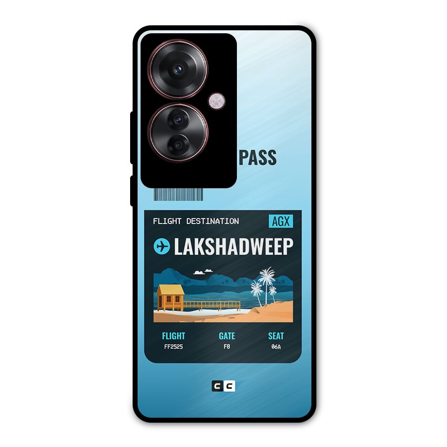Lakshadweep Boarding Pass Metal Back Case for Oppo F25 Pro