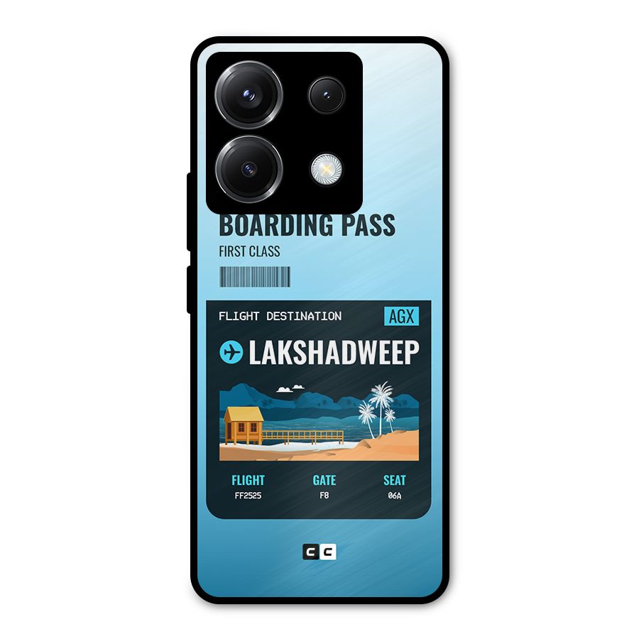 Lakshadweep Boarding Pass Metal Back Case for Poco X6